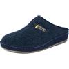 SCHAWOS Pantofole Uomo in Feltro 6030 - Calde con lana e suola rigida antiscivolo (blu navy 24W, 46)