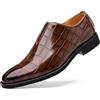 RIXANT Mocassini da uomo con stampa coccodrillo - Scarpe casual eleganti slip-on in pelle sintetica con suola comoda Vino Rosso Marrone scuro Nero(Dark brown,40 EU)