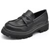 IF Fashion Scarpe Mocassini Slip On da Donna con Platform Piattaforma MP621 Nero N.38