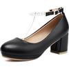 Asterisco Décolleté con Tacco Largo da Donna con Plateau Vestito High Scarpe Scarpe-240084 Nero Numero 35 EU