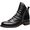 Generisch Chelsea Boots Stivaletti da uomo con chiusura lampo laterale, stivali alti da lavoro, stivali occidentali, comodi e morbidi, Nero , 43 EU
