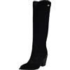 GUESS Sashan, Stivali ad Altezza Ginocchio Donna, Black Suede 001, 38.5 EU