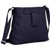 Hudson & James Borsa a tracolla da donna in vera pelle per tutti i giorni, a tracolla, per iPad, blu navy, M