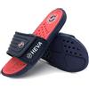 HEVA Slide Sandali a Punta Aperta da Uomo Estive Scarpe da Spiaggia e Piscina Ciabatte（42 EU Navy/Red）