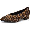 IF Scarpe Décolleté Ballerine a Punta da Donna Eleganti in Camoscio Sintetico con Tacco Basso Comodo 2817 Leopardato N.40