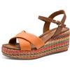 MARCO TOZZI sandalo da donna morbido plantare Feel Me fodera interna morbida estivo, arancione (MANGO COMB), 37 EU