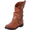 Toocool - Stivali Donna Bassi Biker Boots Motociclista Stivaletti Fibbie Anfibi SA9907 [40,Camel]