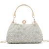 EVEOUT Pochette di Strass per Donne Elegante Borsa da Sposa in Perle Clutch da Sera con Catena Borsa a tracolla per Festa Matrimonio