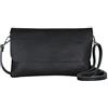 AMBRA Moda GLX11 - Borsa a tracolla da donna, in vera pelle, con tracolla rimovibile e regolabile, adatta per cellulari e tablet fino a 7 pollici, (nero)