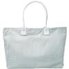 Chicca Borse Borsa a Mano Grande Shopper a Spalla da Donna in Vera Pelle (Pitonato Bianco Sporco)
