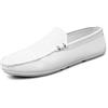 Generic Mocassini da Uomo Traforati Traspiranti con Punta Rotonda in Pelle vegana, Mocassini da Guida Antiscivolo con Tacco Piatto, Comodi da Sposa, Casual, Slip-on(Bianco,42 EU)