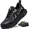 ISOOUS Scarpe Antinfortunistiche Uomo Leggere Scarpe da Lavoro Donna Comodo con Punta in Acciaio Antiscivolo Scarpe Sicurezza Nero 36
