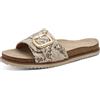 Jana Piattaforma Mule Flat MultiAdj+Vegan da Donna, Beige Snake, 39 EU