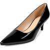 MISSCAI MSSCAI Décolleté Donna Eleganti con Tacco 5,5 cm Scarpe con Tacco Medio Effetto Vernice Punta Affusolata Pumps da Ufficio Cerimonia Matrimonio Sera Nero 41