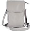 befen Borsa per telefono in vera pelle, portafoglio a tracolla per cellulare, piccola borsa a tracolla per telefono da donna mini borse a tracolla, Beige Grigio Chiaro, Borse a tracolla