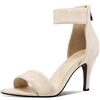 Asterisco Sandali da Donna Tacco Alto a Cono con Cinturino Alla Caviglia 240210 Vestito Sandalis Apricot Numero 32 EU/31Cn