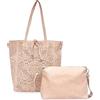 ANGELO Borsa a Spalla da Donna, Borsa Shopper Traforata Grande Capienza, Inclusa Pochette a Tracolla Regolabile, Shopping Bag Hobo in Pelle PU per Lavoro, Ufficio, Viaggio, Università (Rosa)