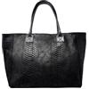 Chicca Borse Borsa a Mano Grande Shopper a Spalla da Donna in Vera Pelle (Pitonato Nero)