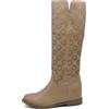 IF Fashion Stivali Alti da Donna Con Zeppa Interna Traforati Primaverili Estivi Pelle Sintetica JH22-21 khaki N.41
