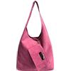 Modarno Borsa a tracolla da donna in pelle scamosciata pochette, borsa a tracolla, shopper, da donna, in vera pelle
