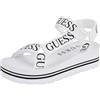 GUESS Avin, Sandali con Zeppa Donna, Logo Bianco/Nero 137, 38.5 EU