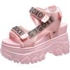 Cocila Sandali Con Cinturino Casual Donna Nuove Scarpe Da Torta Suola Spessa Tacchi Alti E Stivaletti Stringati Bambina (Pink, 37) 35 Neri Bassi Zeppa Estiva Sportivi Ciabatte Estive Morbidi