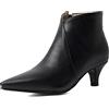 JIEEME Stivali casual sintetici con punta a spillo con zip da 5 cm, per donne di grandi dimensioni, 35-46 T10-22