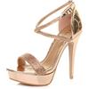 AJVANI Donna tacco alto fibbia cinturini incrociati scarpe punta aperta sandali numero 6 39
