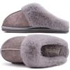 KuaiLu Pantofole Donna Invernali Pelose Chiuse Ciabatte Casa Calde Peluche Pelo Foderata Babbucce Comode Memory Foam Slippers Antiscivolo Suola Scarpe Grigio 37