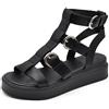 IF Fashion Scarpe Sandali Gladiatore Stivali Estivi da Donna Con Platform Borchie Pelle Sintetica 2772CW