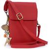 Catwalk Collection Handbags - Mini Borsa a Tracolla in Pelle - Borsa Porta Cellulare - Borsetta Donna per Smartphone - Piccola - Billie - Rosso