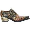 New Rock Scarpe Vintage M-7960-S14 Fibbia in Pelle Nera Tacco in Acciaio