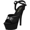 Pleaser EU-KISS-209 KISS209/B/M, Sandali col Tacco Donna, Nero (Schwarz (Blk Pat/Blk)), 36