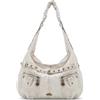 Angel Kiss Borse da donna grandi, a tracolla, hobo, in pelle vegana, con tante tasche, borsa tote, di design, con borchie