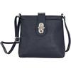 AMBRA Moda GL007 - Borsa a tracolla, borsa a spalla da donna in vera pelle (blu scuro)