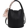 ANNI RIEL Borsa a tracolla morbida in pelle da donna con manico superiore a pochette, borsa a mano, borsa a tracolla alla moda, colore nero, taglia media