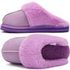 KuaiLu Pantofole Donna Invernali Pelose Chiuse Ciabatte Casa Calde Peluche Pelo Foderata Babbucce Comode Memory Foam Slippers Antiscivolo Suola Scarpe Niente tacchi Viola Chiaro 40