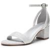 DREAM PAIRS Sandali con Tacco a Blocco e Cinturino alla Caviglia da Donna Eleganti Scarpe da Sposa e da Festa