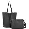 ANGELO Borsa a Spalla da Donna, Borsa Shopper Grande in Pelle PU con Pochette a Tracolla Rimovibile, Tote Bag 2in1 Moderna Elegante per Lavoro, Ufficio, Università, Viaggio (Nero)