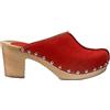 ESTRO Zoccoli in Legno Donna in Pelle Ciabatte Sanitarie Donna CDL03 (Rosso, 37)