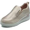 Stonefly 223733 Cream 67 Simply Taupe Mocassini per Donna in camoscio ed Ecopelle con Zeppa Media
