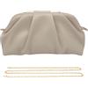 Pahajim Pochette Donna Elegante con Tracolla Morbido PU In Pelle Clutch Cerimonia Borsetta Donna per Balli, Feste, Matrimonio(Beige)