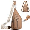 Travistar 2 in 1 - Borsa da petto da donna, zaino, marsupio, borsa a tracolla da donna in pelle PU con 2 cinghie rimovibili e regolabili, piccola borsa sportiva a mano, cachi., 34 x 16 x 8 cm