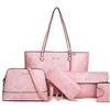 AlwaySky Set di 5 borse a mano da donna, Grande Borse a tracolla spalla in pelle sintetica Tote