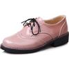 Amtopiyo Scarpe da donna eleganti stile college britannico brogue stringate con 2 paia di lacci, Rosa, 40 EU