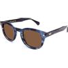 X-LAB XLAB 8004 Occhiali da sole stile moscot, 50mm, Blu striato/Marrone, Unisex