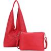 ANGELO Borsa a Spalla da Donna, Tote Bag in Pelle PU Inclusa Pochette con Tracolla Regolabile e Rimovibile, Shopper Hobo con Fori per Università, Lavoro, Vacanza, Estate/Primavera