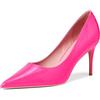 GENSHUO Donna Tacco Alto,Scarpe Tacco a Spillo 8cm/3,15 Pollici Décolleté con Tacco per Le Donne Scarpe da Sera a Punta Abito da Sera Pompe Prom Stiletto High Heels Rosa Fluorescente Taglia 38.5 EU
