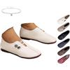 Generic Scarpe ortopediche morbide e flessibili, mocassini retrò larghi da donna, leggeri e confortevoli, con punta tonda, ballerine in pelle scamosciata, con bottoni elastici, Bianco A, 37.5 EU
