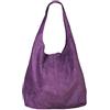 Freyday BT02 - Borsa da donna, in pelle scamosciata, borsetta a tracolla dall'effetto metallizzato